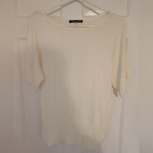 Cable & Gauge Ivory Cable Knit Top